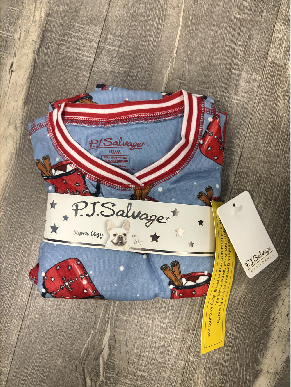 P.J. Salvage Kids Hot Cocoa Pajama Set Thermal Long Sleeve Pants Size 10/M NEW